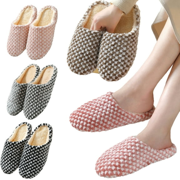 KYAIGUO Winter Soft Slippers,House Slippers for Men's and Women's Non-slip Simple Waterproof Slippers Shoes for Indoor