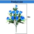 thumbnail image 4 of Sets Artificial Cemetery Flowers, Grave Decoration for Headstones Lasting and Non-Bleed Colors，Accompanied by Long Nail Vases ( Head Flowers,Blue), 4 of 5