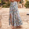 thumbnail image 5 of Long Skirts for Women Boho High Waist Printed Maxi Skirt Summer Casual Flowy Swing Pleated Skirts, 5 of 7
