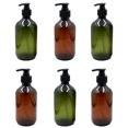 thumbnail image 1 of CIMAXIC 6Pcs 500ml Lotion Bottle Shampoo Container Gel Bottle Hand Sanitizer Bottle Portable Pump Bottle Empty Storage Container (Green Light Brown for Each 3Pcs),7.28"X2.91"X2.91", 1 of 4