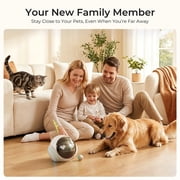 VividEye 2K Pet Camera Robot with AI, Movable Indoor WiFi Cam, Whole-Home Auto Patrol, Auto-Recharge, 360° Pet Finder, 2-Way Audio, Bark & Sound Alerts for Dogs and Cats