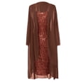 thumbnail image 1 of Minnieouse Vestido Hasta La Rodilla Encaje Gasa Delicado Agradable A La Piel Transpirable Cómodo Vestir Ropa Clásica Fiesta De Navidad Prendas para la parte del cuerpo Chocolate L Minnieouse AP014392-06, 1 of 6