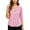Pink, variant on JOANKDMI V Neck T Shirts for Women Striped 3/4 Sleeve Blouses Business Casual Work Shirts Flattering Loose Fit Dressy Tees