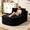 Black, variant on BSHTI 67.5" Corduroy Oversized Sleeper Sofa, 46" Wide Seat Chaise Lounge with 2 Soft Pillows, Convertible Boneless Sofa Bed for Living Room, Deep Seat, Green, No Assembly Required