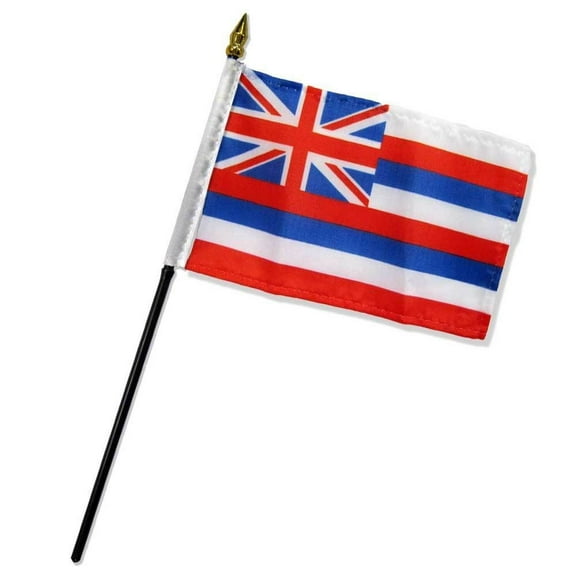 Hawaii Hawaiian State Flag 4"x6" Desk Table Stick (Super Polyester Sewn edges)