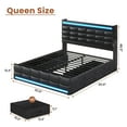thumbnail image 2 of Afuhokles Queen Bed Frame with 12 Storage Drawers, Bookcase Storage Headboard, Bed Frame with Charging Station, LED Lights, Black, 2 of 9