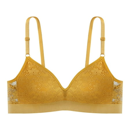 

Akiihool Women s Bras Plus Size Bras for Women Comfort Seamless Bra Cross Back Adjustable Bralette Bra Wireless Everyday Bras for Women (Yellow One Size)