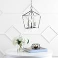 thumbnail image 5 of JONATHAN Y Ojai 10" 3-Light Iron Classic Modern Pagoda LED Pendant Lantern, Chrome, 5 of 8