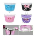 thumbnail image 5 of Bicycle Basket Children Bike Plastic Knitted Bow Knot Front Handmade Bag, 5 of 9