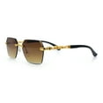 thumbnail image 6 of Luxury Rimless Beveled Rectangle Lens Jaguar Metal Figurine Arm Sunglasses Gold Brown - Brown, 6 of 8