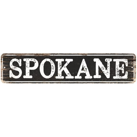 SPOKANE Gift Chic Metal Sign Home Decor Cities 4x18 104180007138