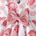 thumbnail image 6 of Big Girls Pink Floral Dress and Cardigan Set 2-Piece with Ruffle Detail,Size 8-9T, 6 of 10
