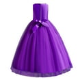 thumbnail image 2 of IBTOM CASTLE Girls Flower Vintage Lace Princess Long Dress for Kids Tulle Pageant Formal Party Wedding Floor Dance Evening Gown 9-10 Years Purple, 2 of 8