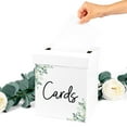 thumbnail image 4 of Koyal Wholesale Sturdy White Wedding Day Card Box Greenery Foliage Wedding Gift Boxes for Cards 10x10x10 Inches, 4 of 5