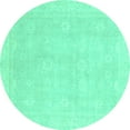 thumbnail image 1 of Ahgly Company Indoor Round Abstract Turquoise Blue Modern Area Rugs, 4' Round, 1 of 4