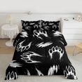thumbnail image 2 of Homewish Bear Footprint Queen Comforter Set,Wild Animal Bedding Sets,Black White Bedding Comforter Set For Kids,Breathable Home Decor Reversible,3 Pieces, 2 of 8