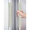 thumbnail image 2 of Boho Sage Green Stripe Refrigerator Door Handle Covers Set of 2,Abstract Geometric White Minimalist Kitchen Fridge Microwave Oven Dishwasher Stove Cabinet Handle Protectors,Washable Appliance Decor, 2 of 6