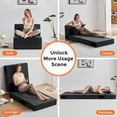 thumbnail image 4 of Yeshouse Sofá cama plegable convertible 4 en 1, sofá de dos plazas plegable con almohada, sofá cama tapizado para dormitorio, sala de estar o habitación de invitados, 4 of 5