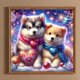 thumbnail image 3 of Pintura de diamante 5D DIY taladro redondo completo 2 perros kit decoración del hogar 30x30cm, 3 of 9