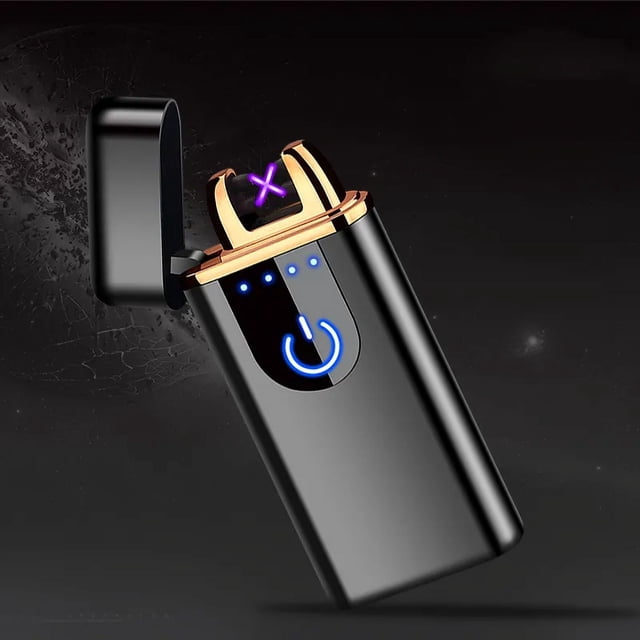 Encendedor electrónico de plasma recargable por USB, encendedor de plasma de doble arco, batería de larga duración