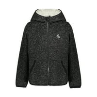 Reebok Girls Sherpa Lined Sweater Fleece Jacket (Sizes 4-16)