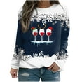 thumbnail image 1 of Chandails en Molleton de Noël pour Femmes Plus T-shirt d'Hiver Imprimé Ample à Manches Longues Blouse Col Rond Hauts Décontractés Chandails en Molleton Femmes en Liquidation, 1 of 3