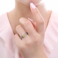 thumbnail image 5 of BERRICLE Sterling Silver Solitaire Wedding Engagement Rings 3 Carat Canary Yellow Cushion Cut Cubic Zirconia CZ Ring Set for Women, Rhodium Plated Size 4.5, 5 of 10