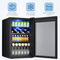 thumbnail image 2 of YUKOOL 37 Bottle/145 Can Mini Beverage Refrigerator, Freestanding Wine Cooler with Touch Button, Adjustable Wine Rack, 4.4cu.ft, 2 of 6