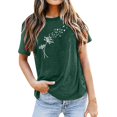 thumbnail image 1 of TSADFHJI Hauts pour Femmes Blouses Habillées Mode Décontractée Impression de Mots Chemises Col Rond Manches Courtes Tee Tops Tunique Blouse m Vert, 1 of 5
