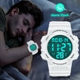 thumbnail image 6 of Men's Digital Sports Watch With Stopwatch/Alarm/Dual Time/ LED Backlight Outdoor Sports Waterproof Watch PU Strap Gifts for Man Christmas Gifts, 6 of 9
