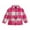 Hot Pink, variant on Zwiiyzr Toddler Baby Boys Girls Flannel Shirt Plaid Jacket Long Sleeve Lapel Button Down Pocketed Shirts Coats Shacket Cardigan Coat Outwear Black for 2-3 Years