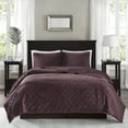 thumbnail image 2 of Home Essence Mercer Faux Velvet Reversible 3 Piece Coverlet Set, 2 of 6