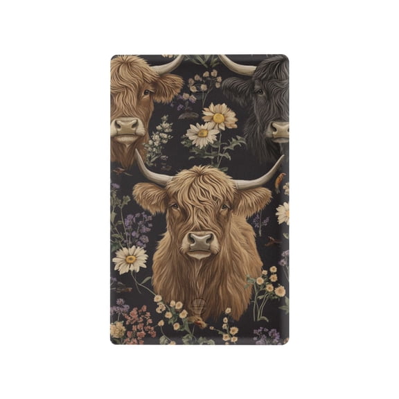 Yayeee Blank Wall Plate Cover 1-Gang 4.5"x2.7" Home Unused Decorative Outlet, Cows and Flowers