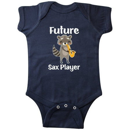 

Inktastic Future Saxophone Player Kids Raccoon Gift Baby Boy or Baby Girl Bodysuit