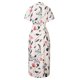 thumbnail image 5 of Moda mujer verano Casual cuello pico estampado manga corta vendaje botón vestido Fridja  bnh4660, 5 of 8