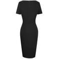 thumbnail image 3 of KRE Prime Women New Black and Pink Tone Round Neck Short Sleeve Slit Dress, 3 of 11