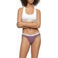 thumbnail image 2 of Calvin Klein Womens Carousel Logo Cotton Thong Panty 3 Pack 3 Feeder Striperipe Berry/Grey Heather/Pink Smoothie X-Large, 2 of 3