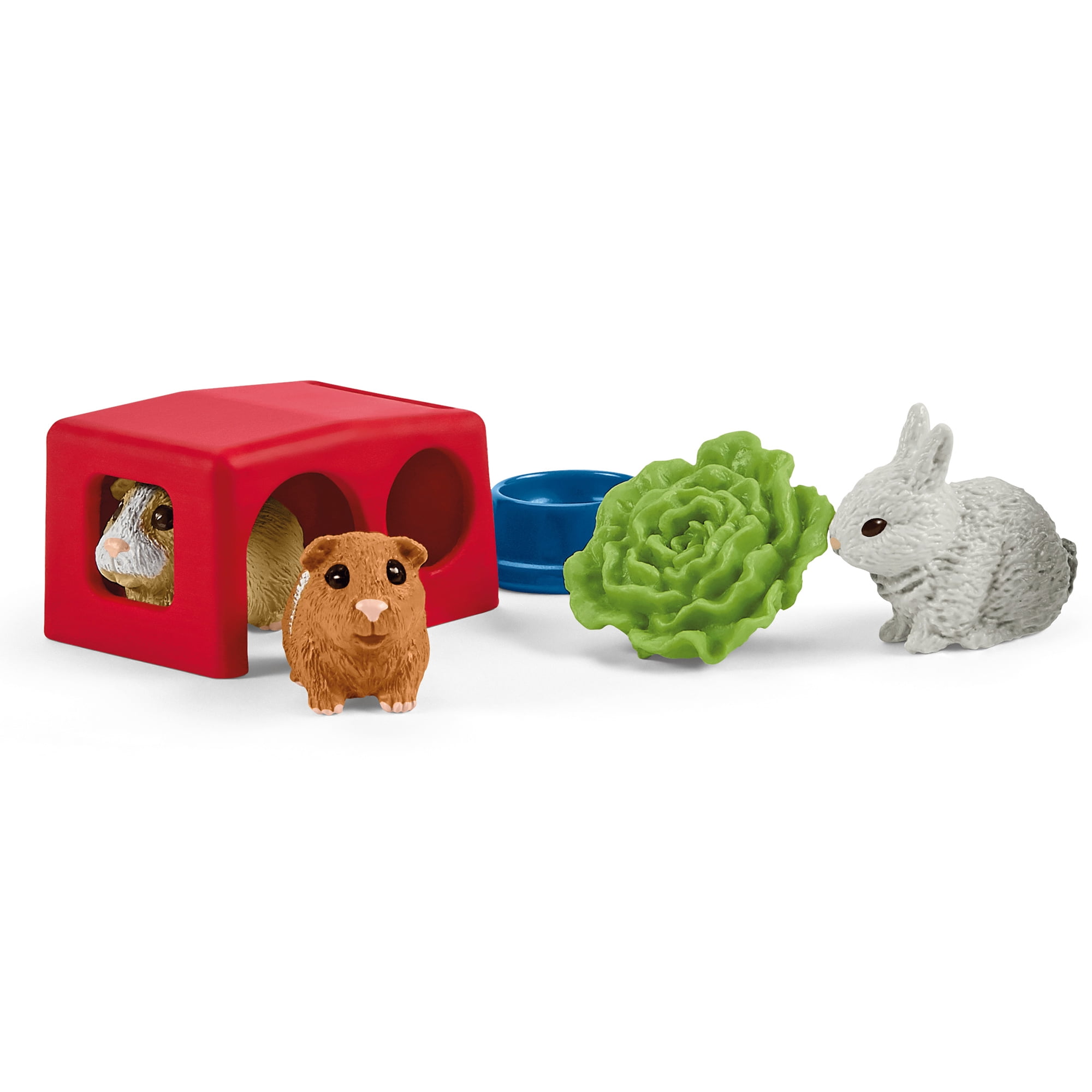 Schleich Farm World, Animal Toys for Kids, Rabbit and Guinea Pig Toy Set with Hutch 14-Piece Set, Ages 3+