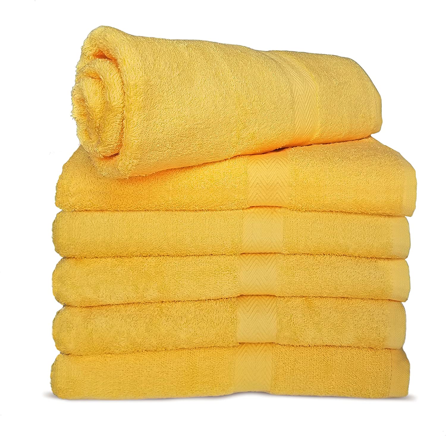 Royal Comfort Sunshine Yellow 24x48 Bath Towels, 9.0 Lbs per dz, Combed