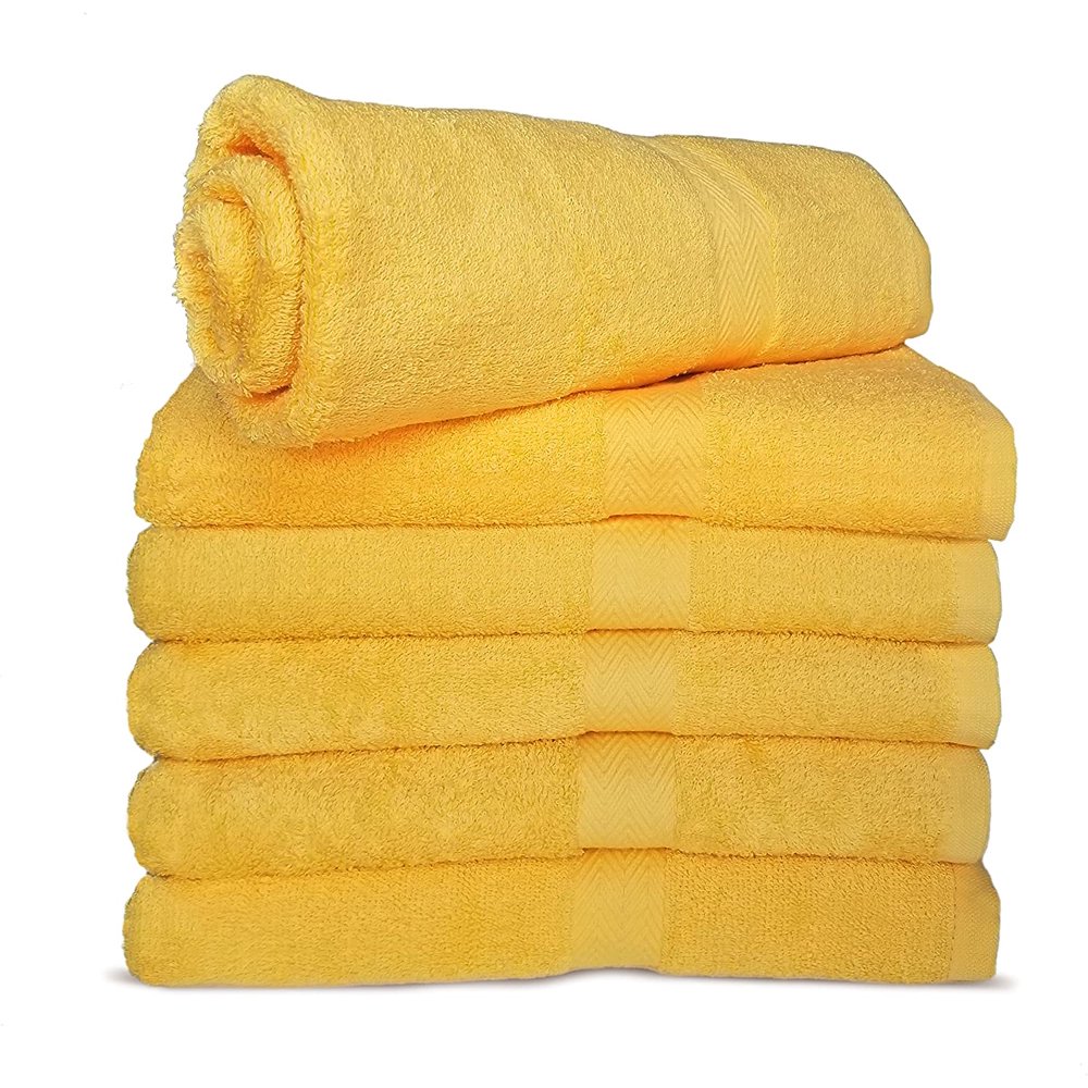 Royal Comfort Sunshine Yellow 24x48 Bath Towels, 9.0 Lbs per dz, Combed