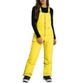 thumbnail image 3 of CCRFTGI Womens Snow Bibs Baggy Snowboarding Adjustable Straps Snow Pants Winter Warm Athletic Waterproof Insulated Sports Wear Snow Bibs Women Yellow L, 3 of 8
