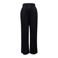 thumbnail image 6 of Women's Casual Pants High Waisted Side Pocket Straight Leg Work Pants Women'S Fashionable High Waist Zipper Casual Pants Suit Pants,Black Women's Casual Pants S, 6 of 7