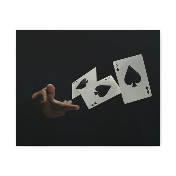 Magician Throwing Ace of Spades Playing Card Canvas Wall Art for Home Decor Ready-to-Hang