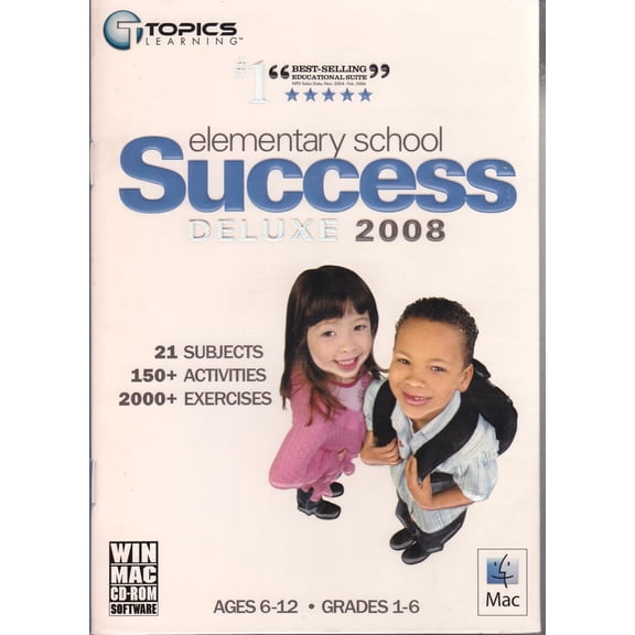 Elementary School Success Deluxe 2008 PC & Mac CDRom - 21 Subjects with 150  Activities plus 2000  Exercises