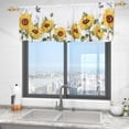 thumbnail image 4 of Dznils Sunflower Printed Window Curtain Valance Rod Pocket, Yellow, 54" x 18", 2 Pack, 4 of 10