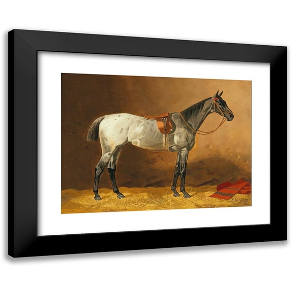 Emil Volkers 14x11 Black Modern Framed Museum Art Print Titled - Saddled Riding Horse