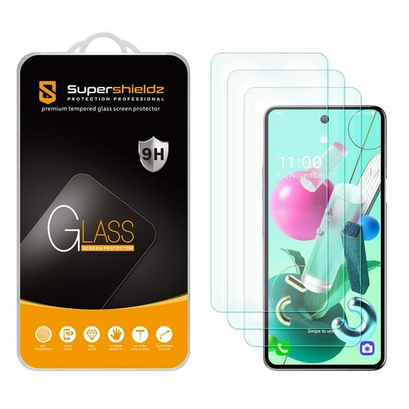 [3-Pack] Supershieldz for LG K92 5G Tempered Glass Screen Protector, Anti-Scratch, Anti-Fingerprint, Bubble Free