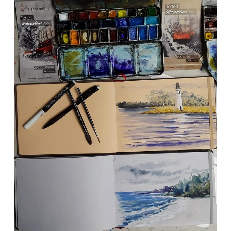 Hahnemuehle Watercolour Book 200 G/M2, Watercolor Notebook, Tam A4  Landscape, 30 Fls, White