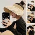 thumbnail image 2 of Sun Cap Pleats Wide Brim Summer Foldable Anti Sun Cap for Daily Wear, 2 of 10