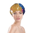 thumbnail image 3 of YFYANG Women's Double Waterproof Shower Cap, Abstract Watercolor Winter Reusable Hair Cap for All Hair Styles and Head Sizes, 3 of 9